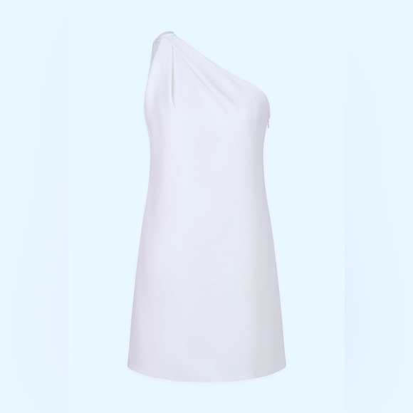 Women HALSTON Gracie One Shoulder Mini Dress color 1004 size 10 - Picture 6 of 8